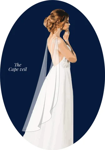 Свадебная накидка-фата с мягкой драпировкой из тюля, свадебная накидка