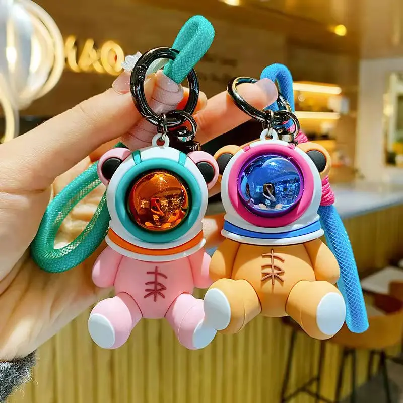 

Cute Cartoon Bear Keychain Women Astronaut Rabbit Keychains Keyring Couple Bag Car Charm Key Chain Accessorie Gift Wholesale