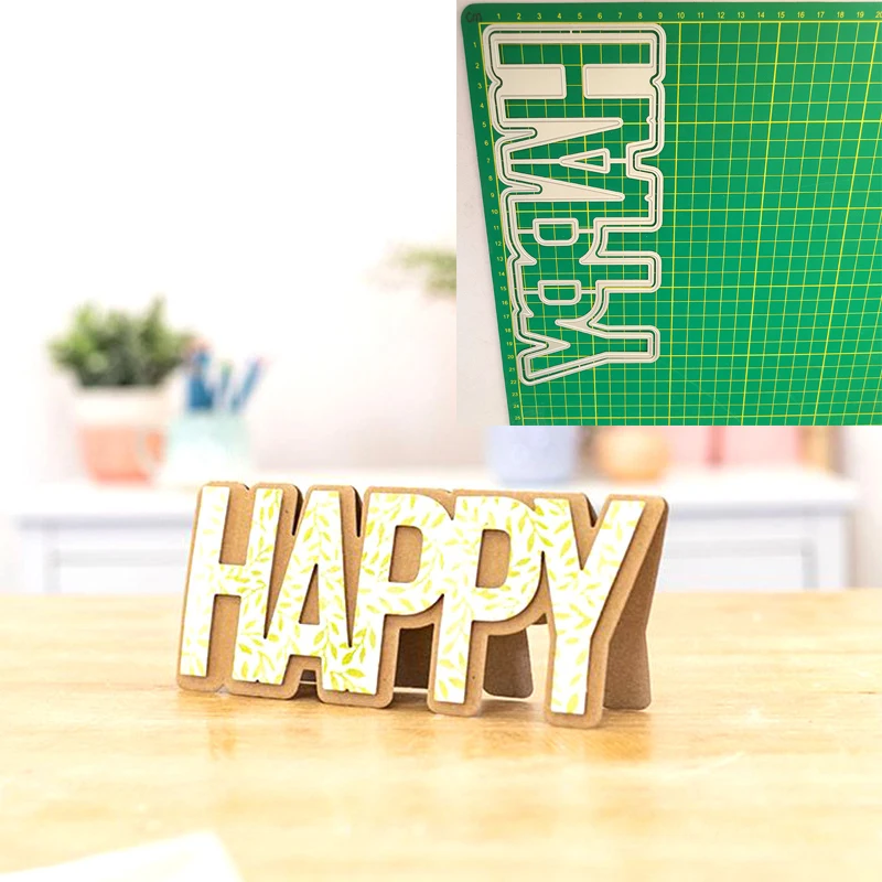 

HAPPY Word Metal Cutting Dies Stencils For DIY Scrapbooking Decorative Embossing Handcraft Die Cutting Template