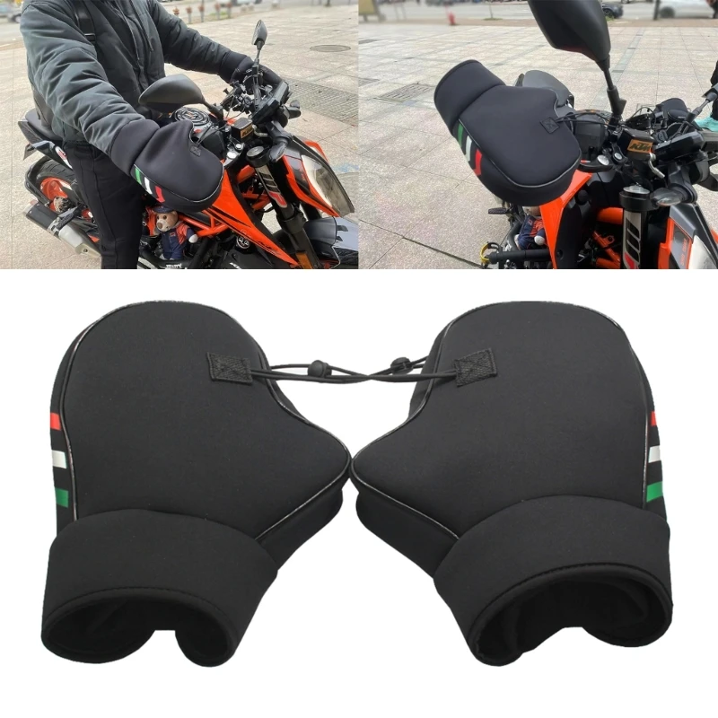 

Handlebar Mittens Cold Weather Mountain Bike Handlebar Mittens Windproof Coldproof CommutersBicycles Bar Warmer Cover 2x