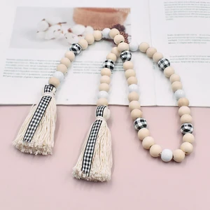 Wooden Beads String Durable Decorative Portable Fashionable Vintage Rustic Prayer Beads for Living Room