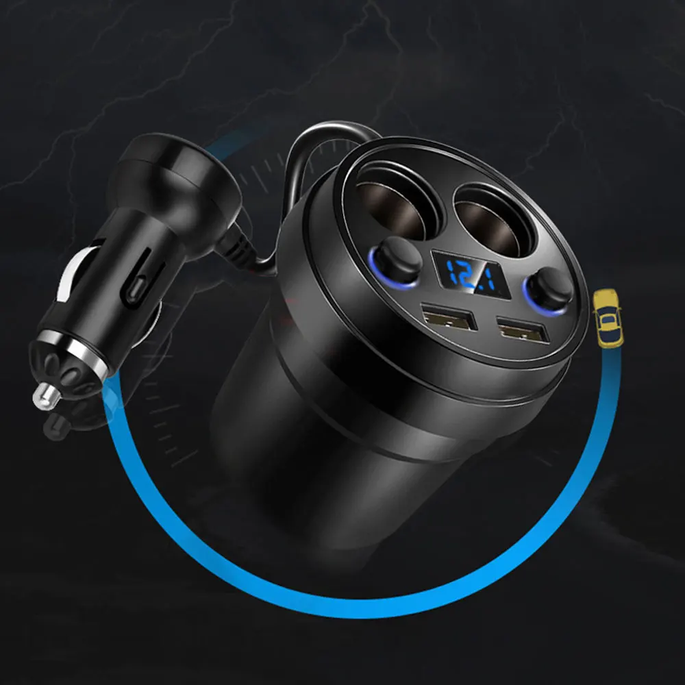 

1 шт. Универсальный Автомобильный держатель для стакана прикуриватель автомобильное зарядное устройство с двумя портами Автомобильный адаптер питания с двумя портами автомобильные аксессуары для интерьера