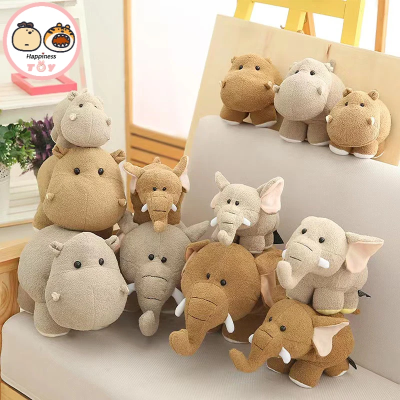 

Cute Cartoon Soft Stuffed Simulation Animal Elephant Hippo Doll Children's Plush Toy Activity Gift Baby Kids Birthday Christmas
