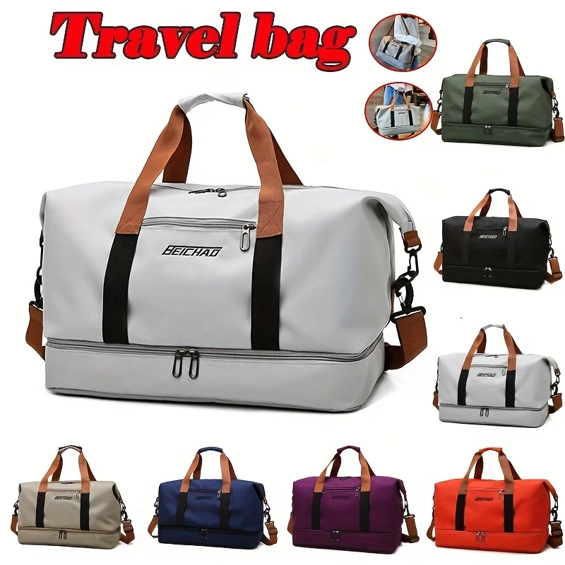 

Dry And Wet Separation Large Capacity Travel Bag, Casual Outdoor Luggage Bag Handbag