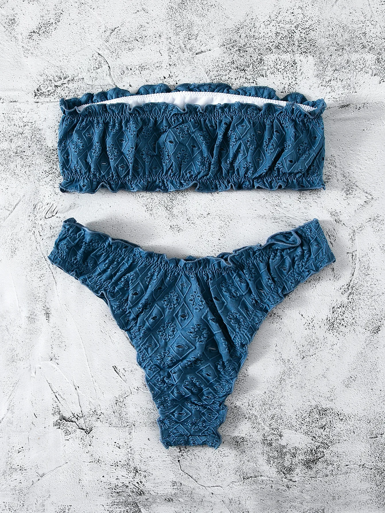 Schiffy салат с отделкой бандо бикини 2024 женский бразильский купальник сексуальный