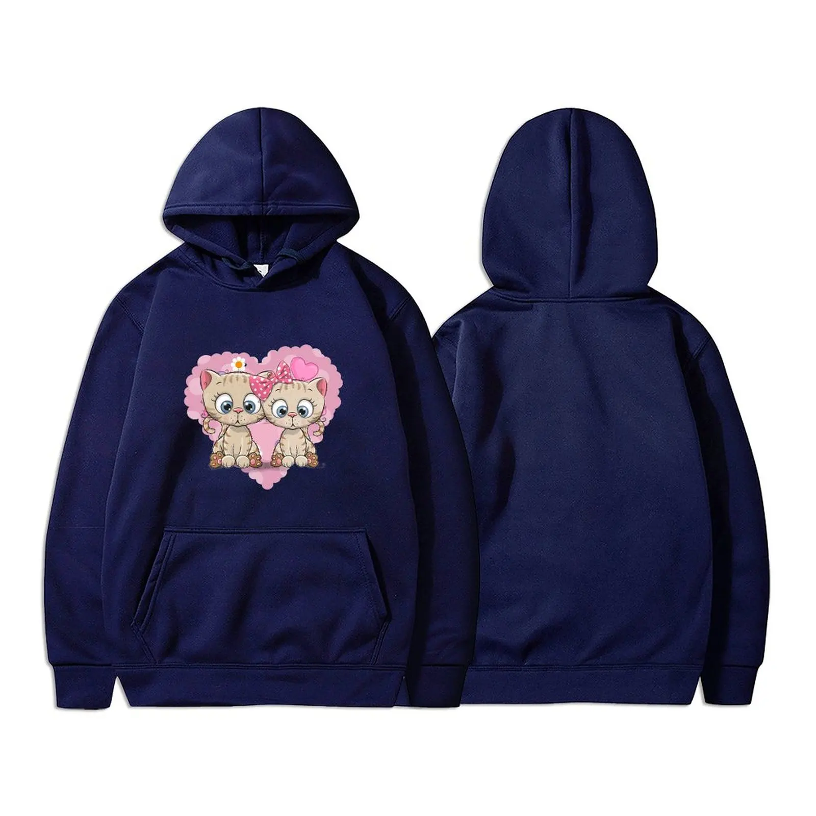 

Пуловер с капюшоном, платье Y2K, свитер с 2D принтом, модный и удобный, с любовным рисунком, осенняя Толстовка