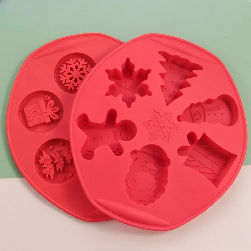 

3D Christmas Silicone Mold Santa Claus Christmas Tree Snowman Snowflake DIY Hand Fondant Chocolate Mold Baking Tools