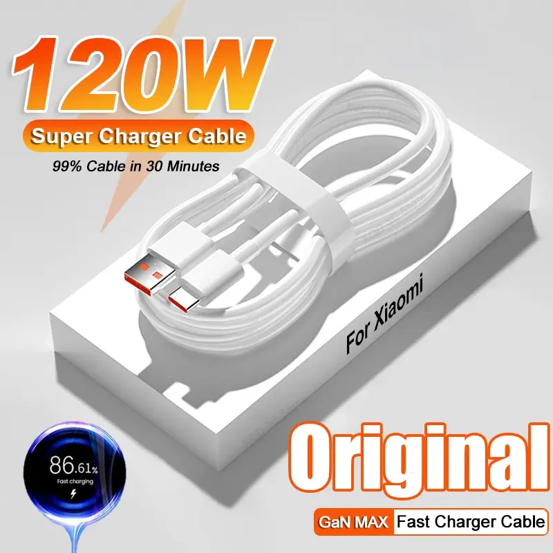 

Оригинальный зарядный кабель Xiaomi 120 Вт 6A USB Type-C для Redmi 12 12T 11T 13 Pro Ultra Lite Note 11 12, кабель для быстрой зарядки и передачи данных