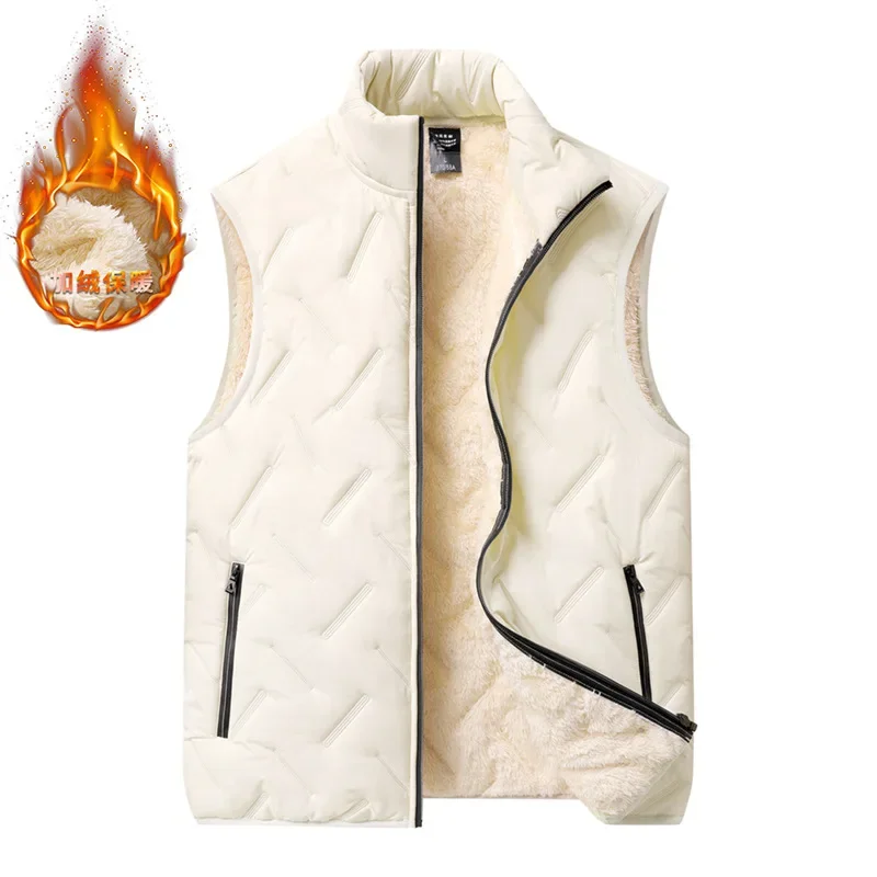 Осенне-зимний бархатный жилет из ягненка ветрозащитный толстый теплый с