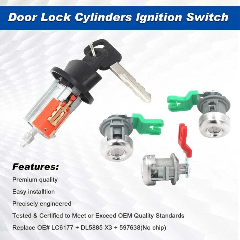 Цилиндр замка зажигания цилиндр дверного для Ford Explorer Sport Trac/F150/F250/F350 LC6177 DL5885 322347