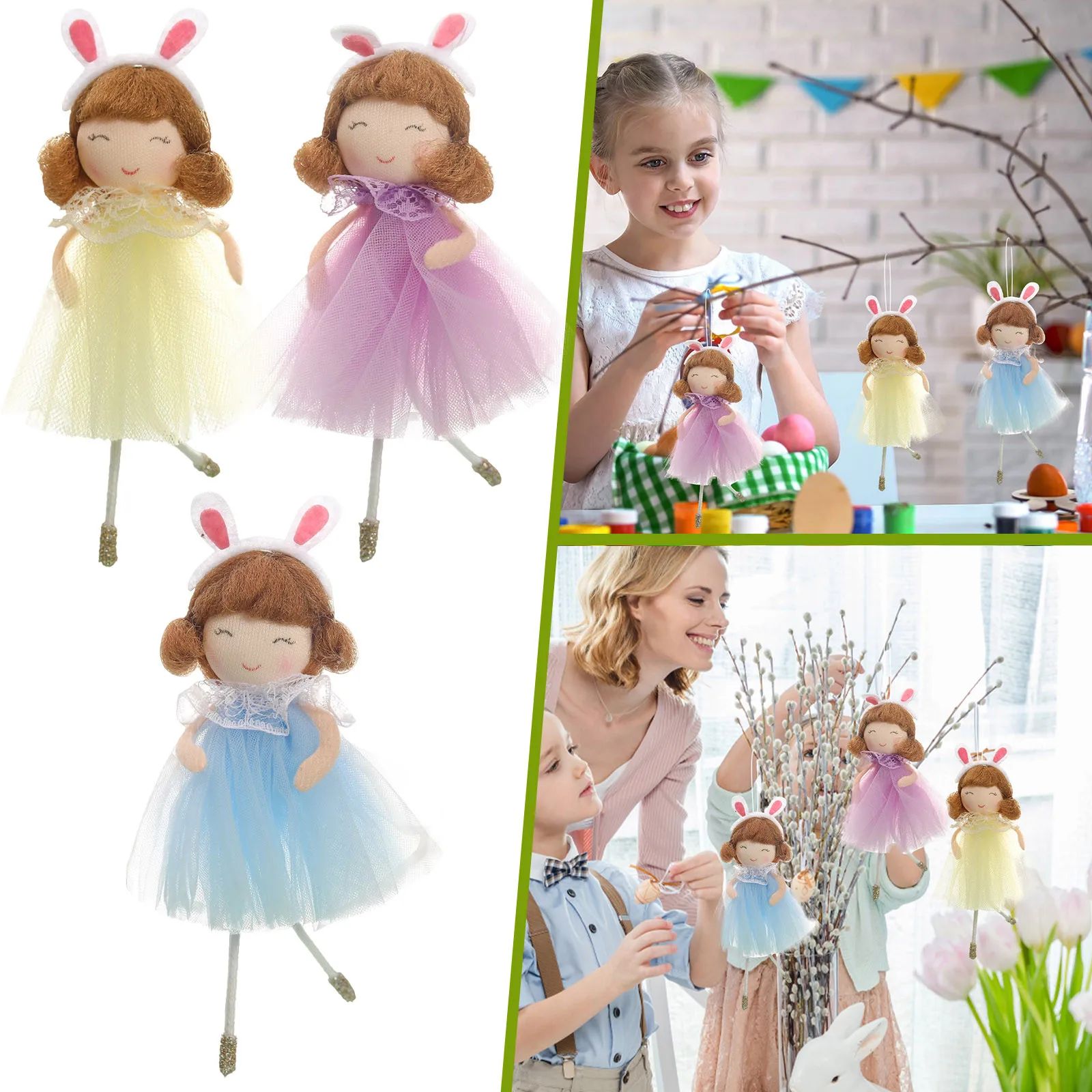 

Easter Decorations Handmade Crafts Plush Angel Girl Hanging Doll Pendant Easter Home Hanging Ornaments 2022 New Gift For Girls