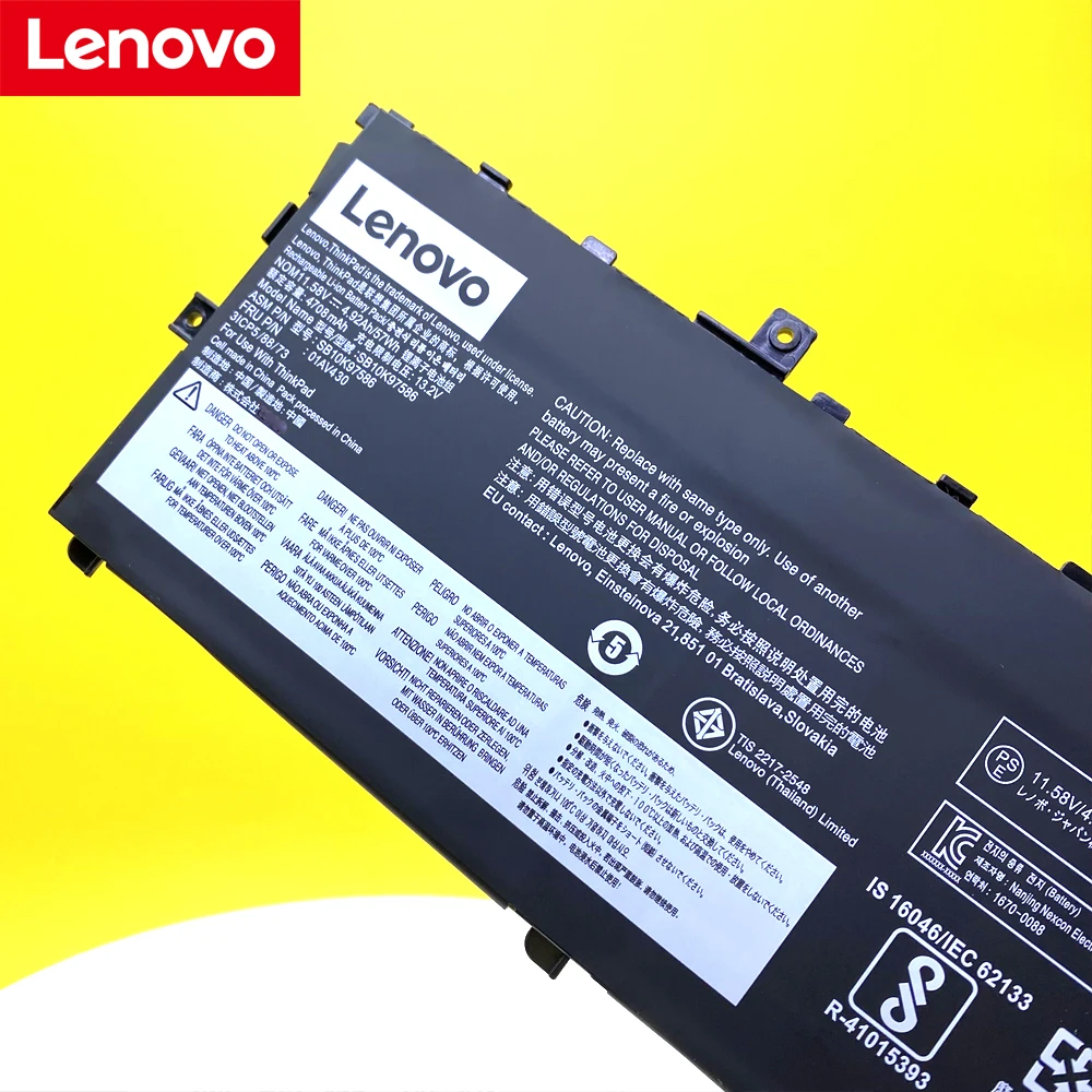 Новый оригинальный аккумулятор 01AV494 01AV430 для ноутбука Lenovo Thinkpad X1 Carbon 5th 2017 6th 2018 Series