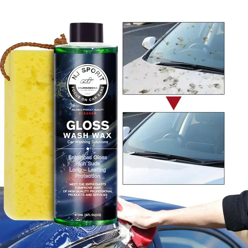 

Car Shampoo Foaming Wax Shampoo For Gloss And Protection 1:1000 Dilution Liquid Car Wax Quick And Easy For All Vehicle Types