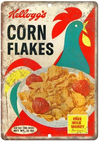 

Kellogg's Frosted Flakes Ceral Box Tin Sign art wall decoration,vintage aluminum retro metal sign,