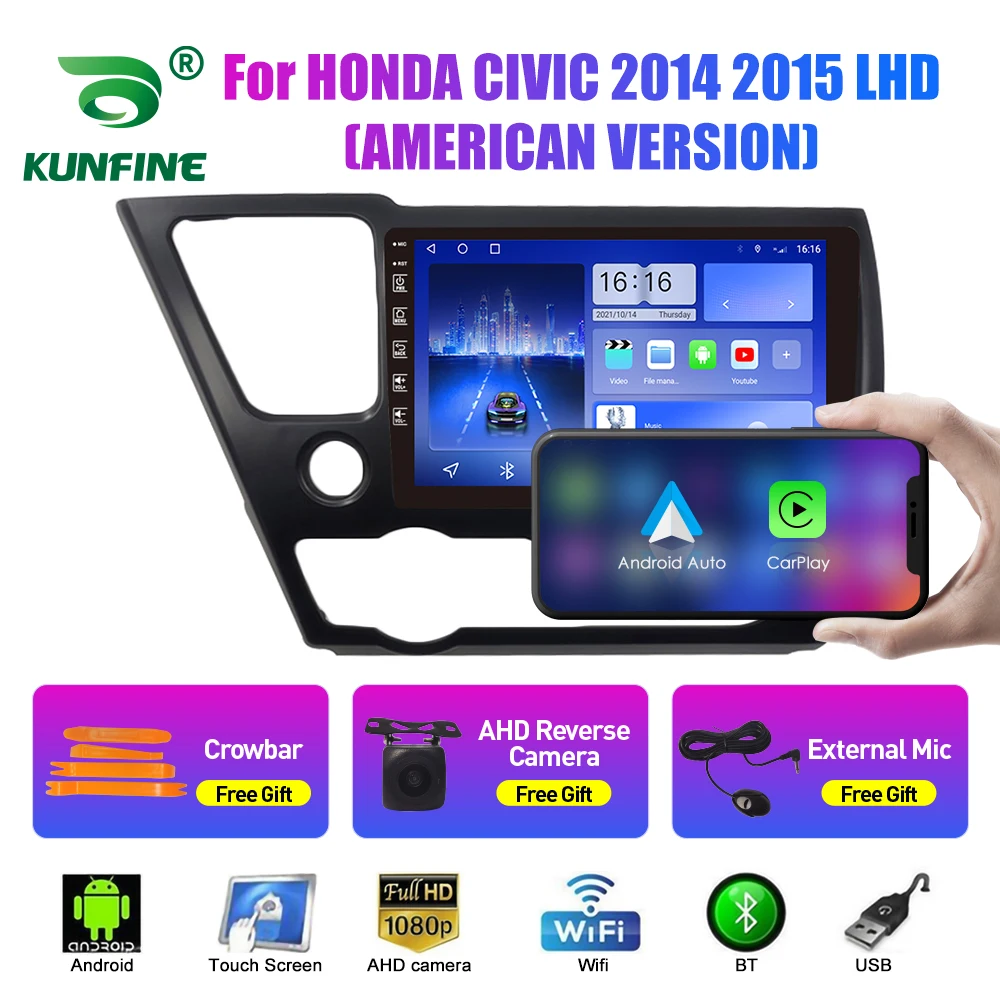 Автомобильный радиоприемник для HONDA CIVIC 14-15 LHD 2Din Android Восьмиядерный автомобильный