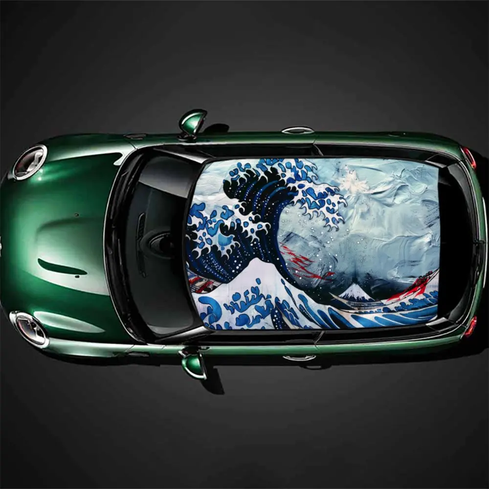 Хирургическая японская морская волна художественная наклейка на крышу