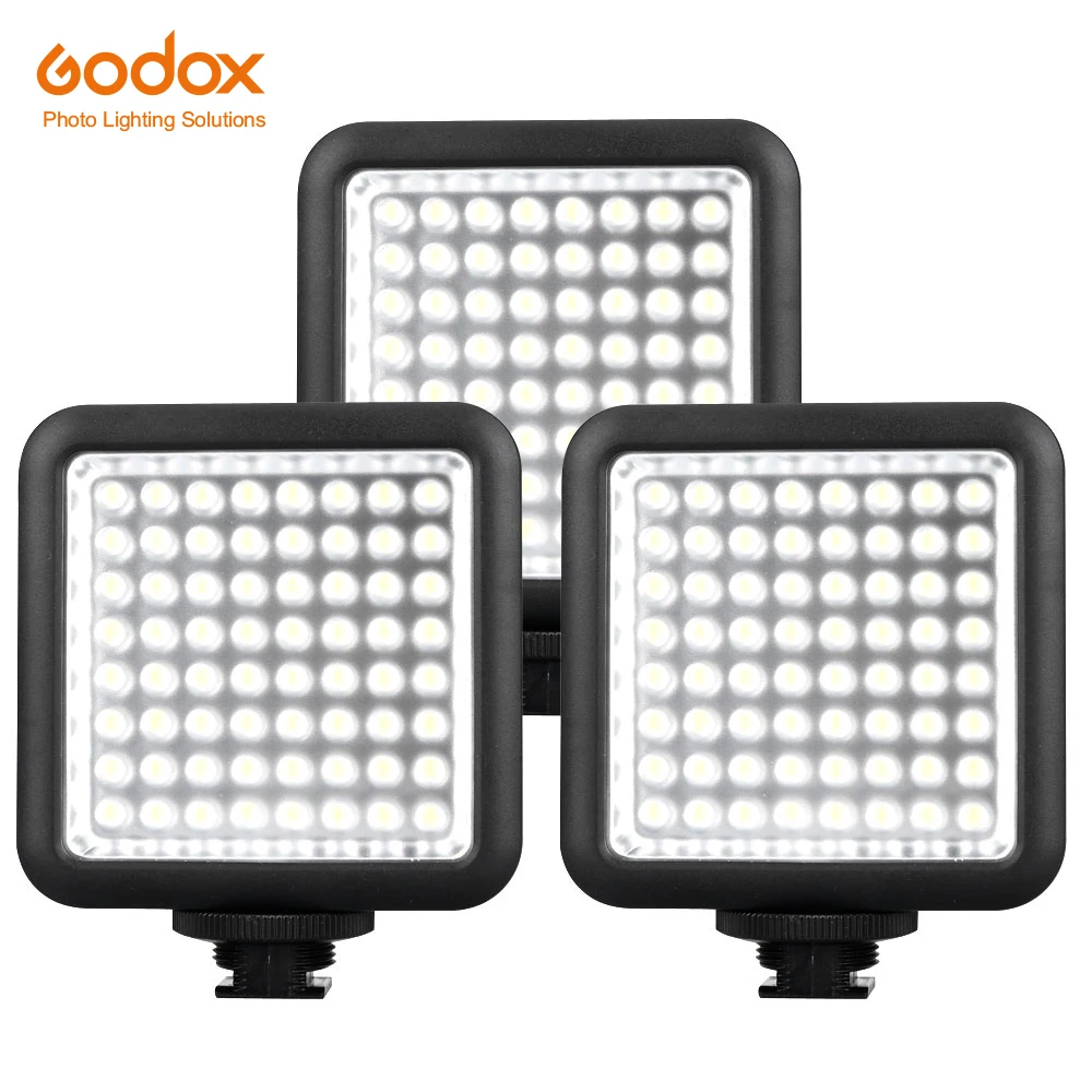 

3 шт. Godox LED 64 фото камера освещение видео Лампа LED64 свет для Nikon Canon Sony цифровая камера видеокамера DV
