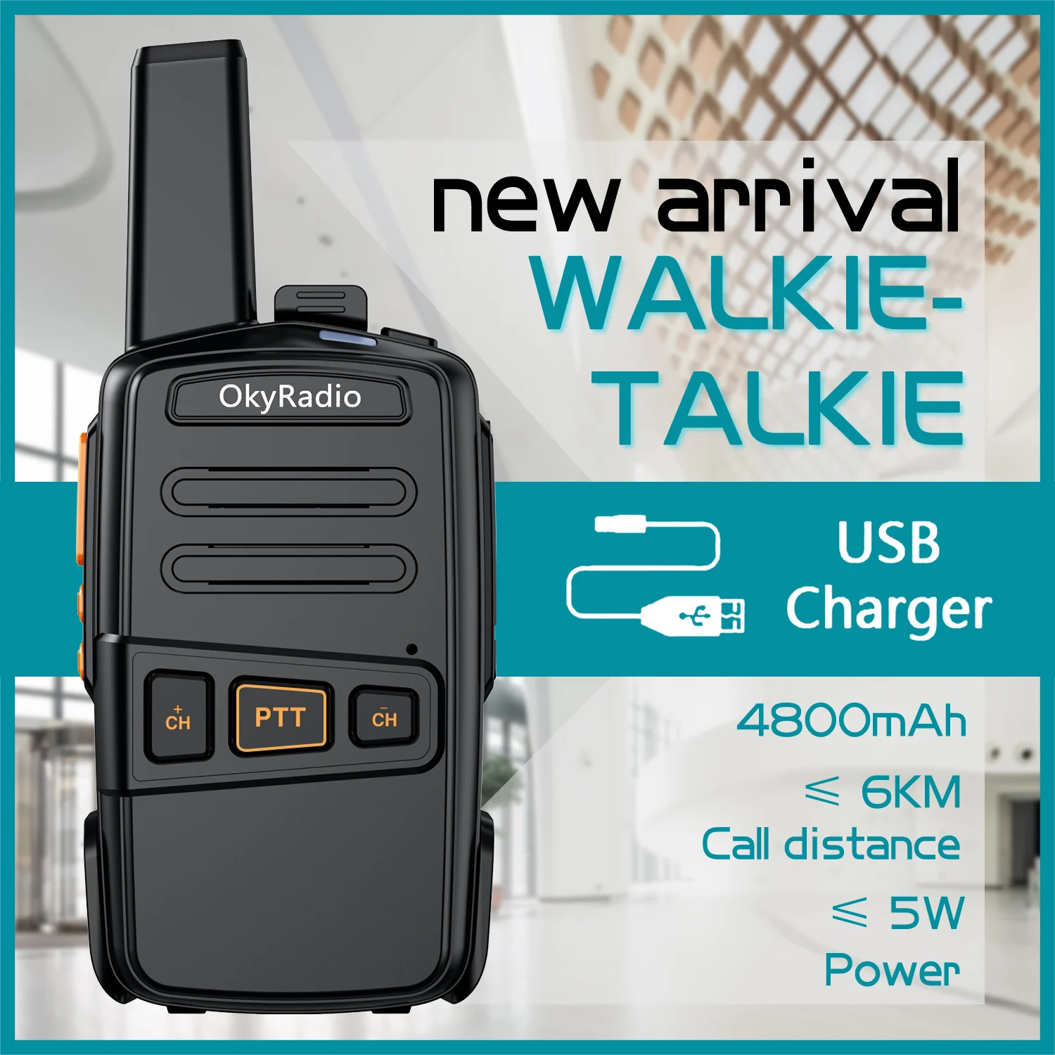 

2022 New 16 Channels 4800mAh Walkie-talkie Large-capacity Battery Waterproof Walkie-talkie Suitable Ultra Long Distance Use