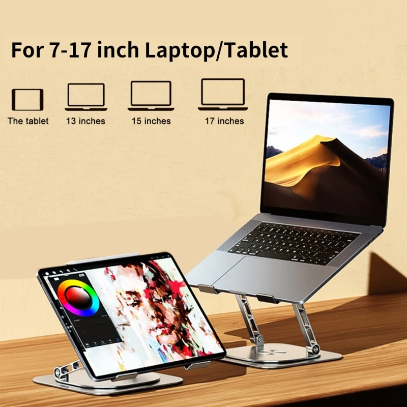 

B95D Laptop Stand 360° Rotatable Aluminum Alloy Tablets Pad Cooling Holder with Fan