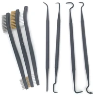 multipurpose car detailing cleaning tool accessories wire brushes and 4 nylon picks and brush set double headed cleaning brush