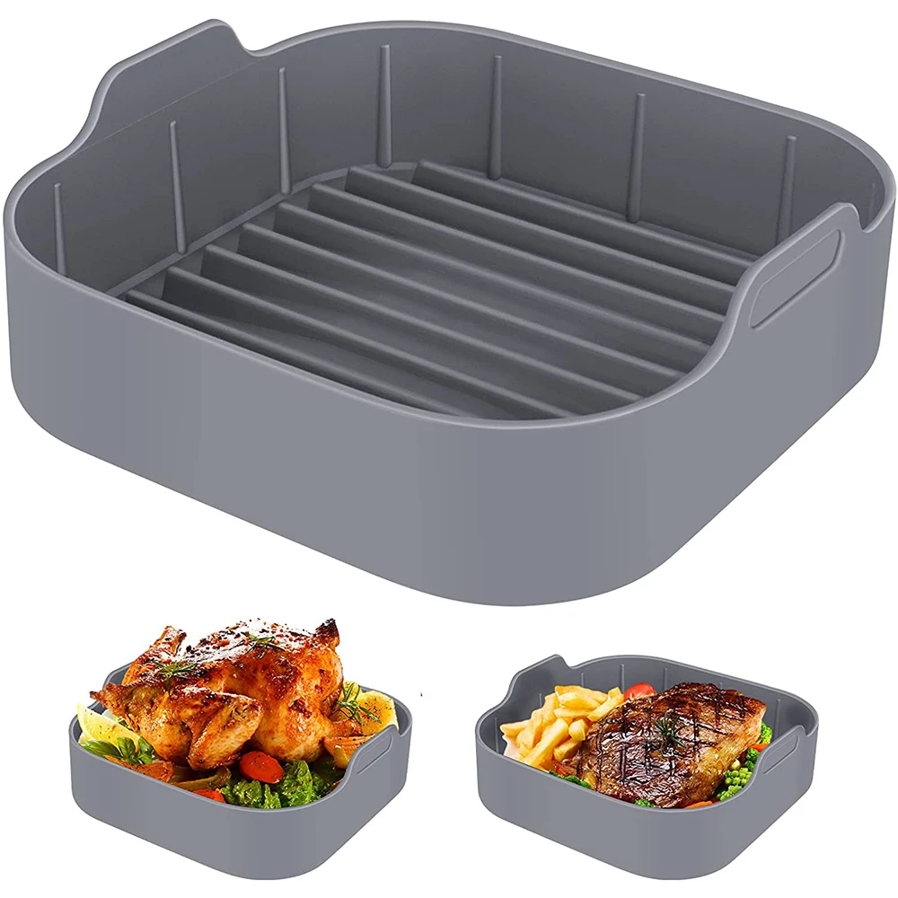 

Silicone Pot For Airfryer Reusable Air Fryer Accessories Baking Basket Pizza Plate Grill Pot Kitchen Cake Cooking Baking Tools