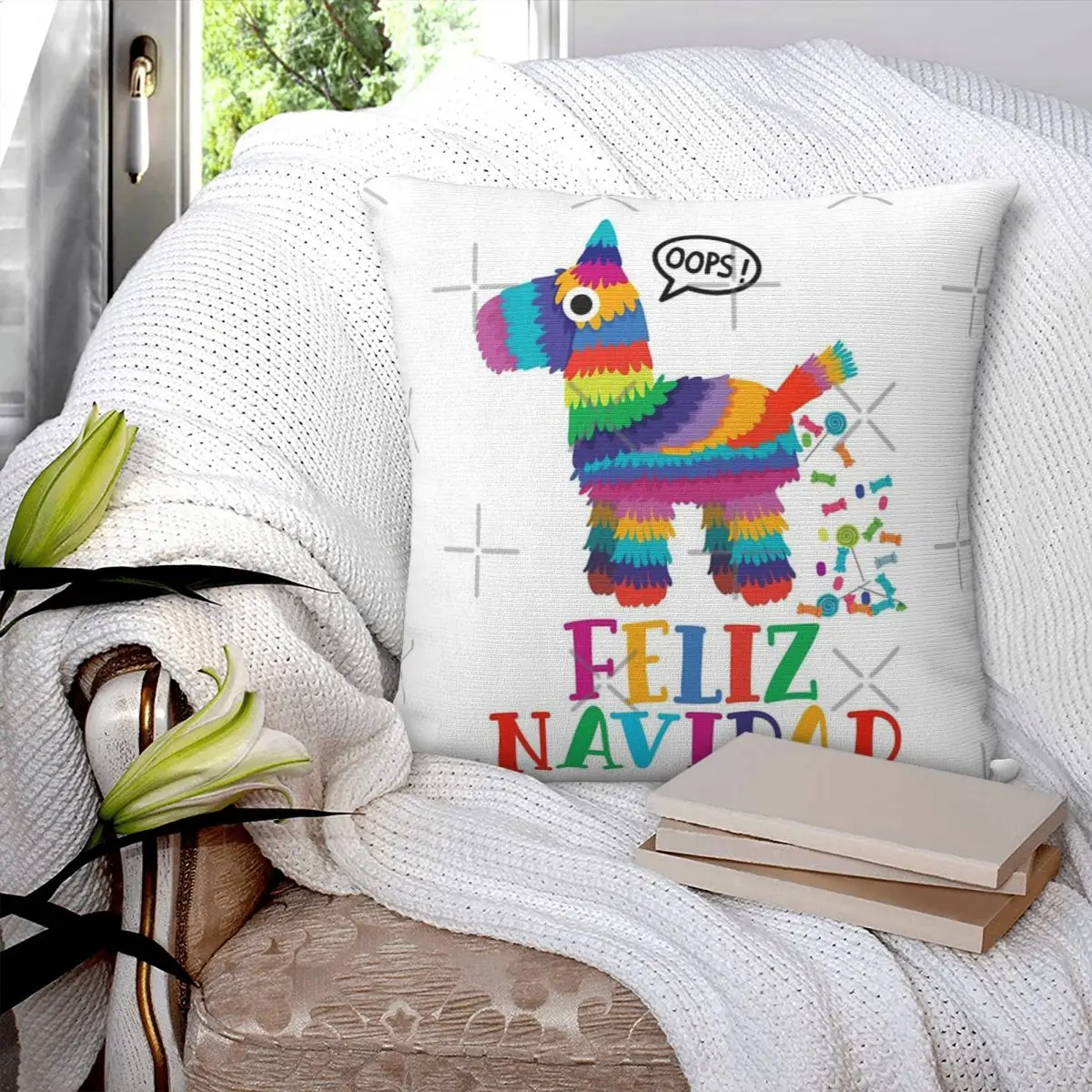 Opps Feliz Рождество забавная Мексиканская Подушка Piata искусственная подушка чехол