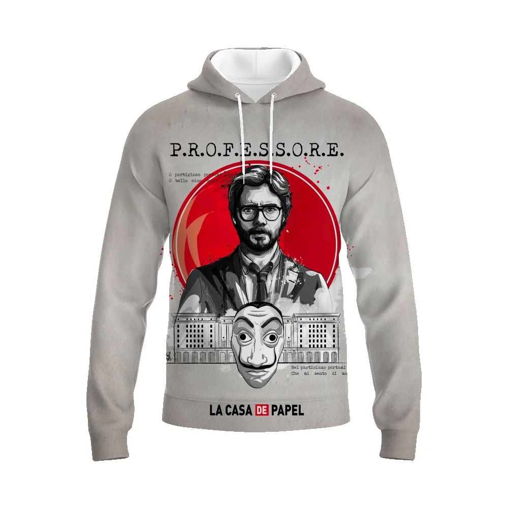 

Мужская толстовка с длинным рукавом La casa de papel, свободная спортивная рубашка