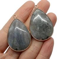 natural stone drop shape glitter stone pendant 26x40mm fashion glamour jewelry making diy necklace earring accessories