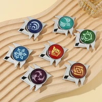 game genshin impact eyes of god mondstadt pins brooches luminous 7 element weapons eye of original silver badge