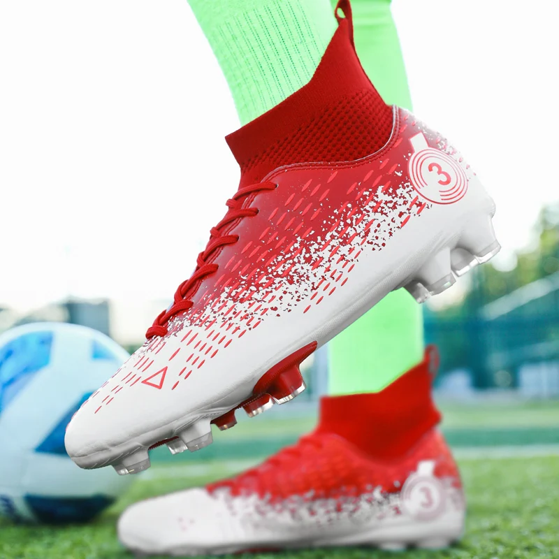 New Soccer Shoes for Men Long Nails Kid Football Field Boots Children's Training Football Shoes Parent-child Sneakers for Boy