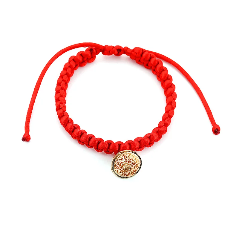 Новый ошейник с Красной веревкой оплеткой регулируемый тканый надписью Lucky Bless