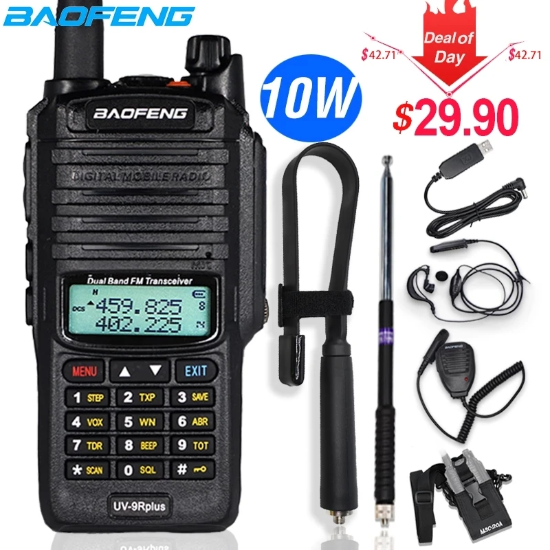

Walkie Talkies Waterproof Baofeng UV-9R Plus 10W Portable CB Ham Radio HF Transceiver VHF UHF 2 Way Radio Uv9r Plus 4800 MAh