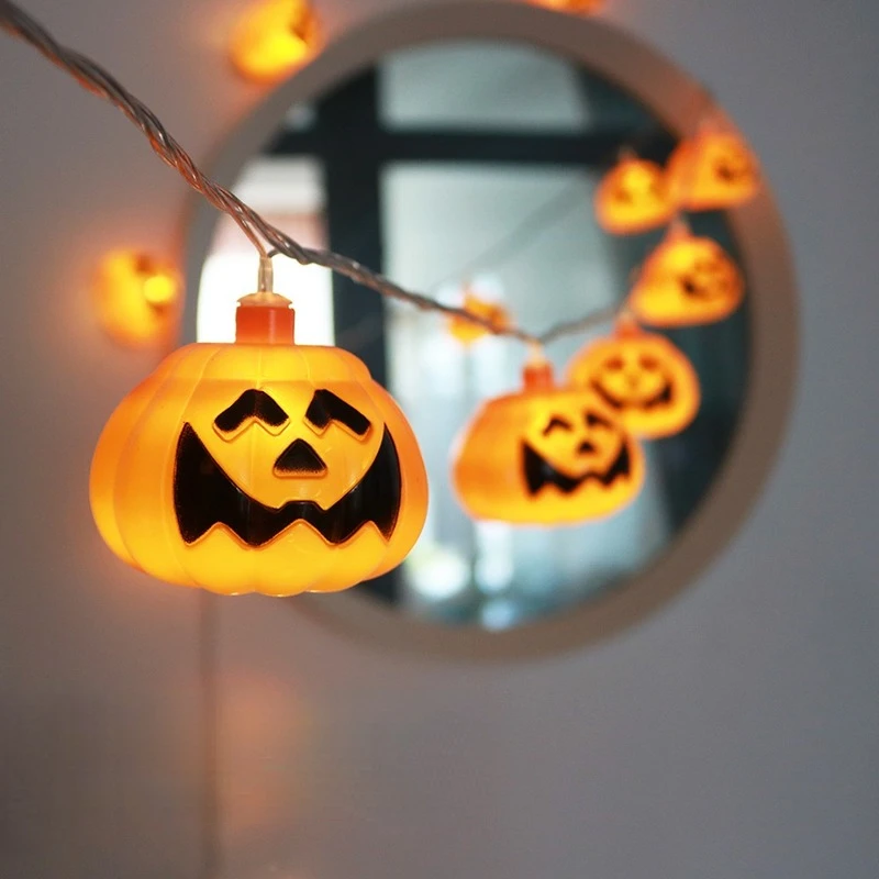 

СВЕТОДИОДНАЯ Гирлянда в виде тыквы на Хэллоуин, праздничный Домашний Светильник, лампа в виде тыквы, декоративное ночное украшение для окна...