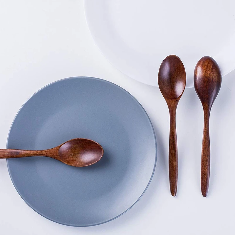 

Natural table edible stirring cooking spoon wood utensils