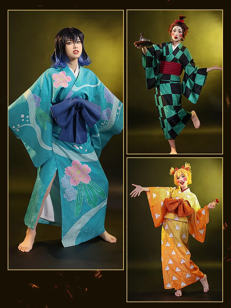 

Anime Demon Slayer Tanjirou Kamado 2022 Cosplay Costume Kimono Cloak Role Play Activity Party Casual Christmas Halloween Cloths