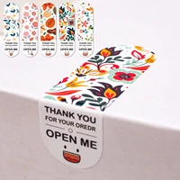 100 stickers pack rectangular retro flower pattern thank you sticker lovely expression takeout gift box sealed label