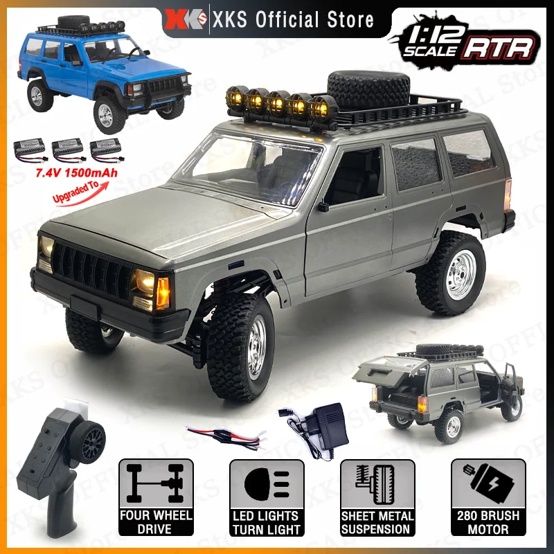

MN78 RC Car 1/12 2.4G Off Road 4x4 Remote Control Car Jeep 4WD 280 Motor LED Light Climbing Car Toy Vehicle Gift for Children