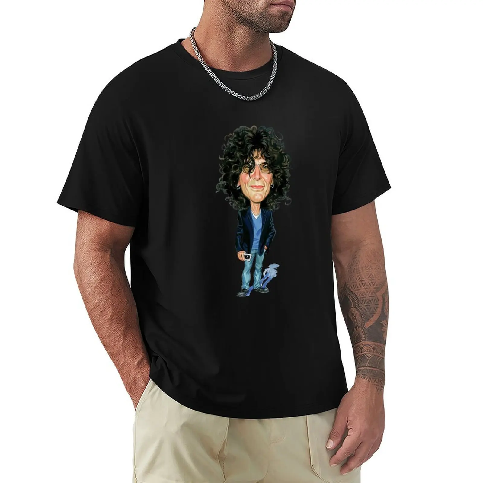 Футболка Finds Howard Stern Art футболки с рисунком черные рубашки мужская мода