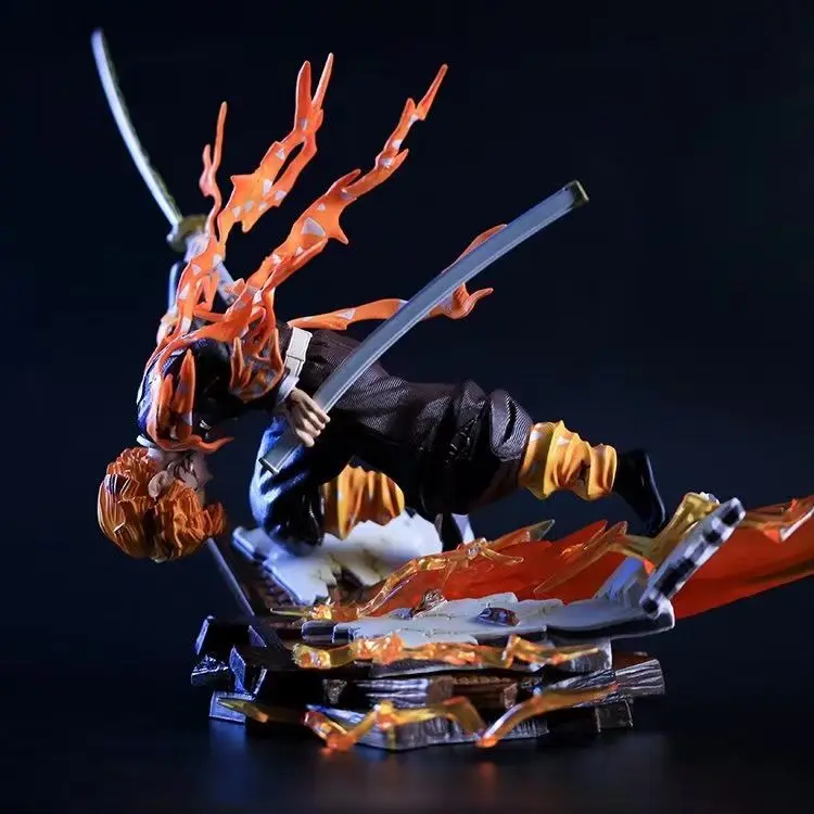 

Demon Slayer Agatsuma Zenitsu Anime model Decoration trend model doll hand-made toys Boy girl children gift Can glow