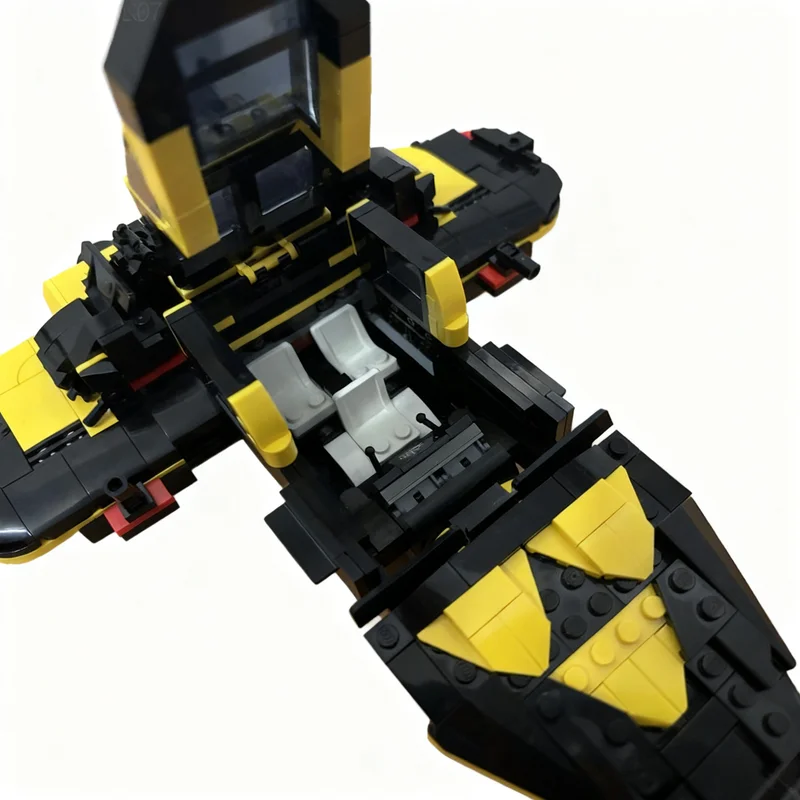 Фото 738 деталей MOC Blacktron Chaser: Космическая модель, конструктор, игрушка для сборки, рождественский подарок, творческая идея, развивающая игра, DIY №2