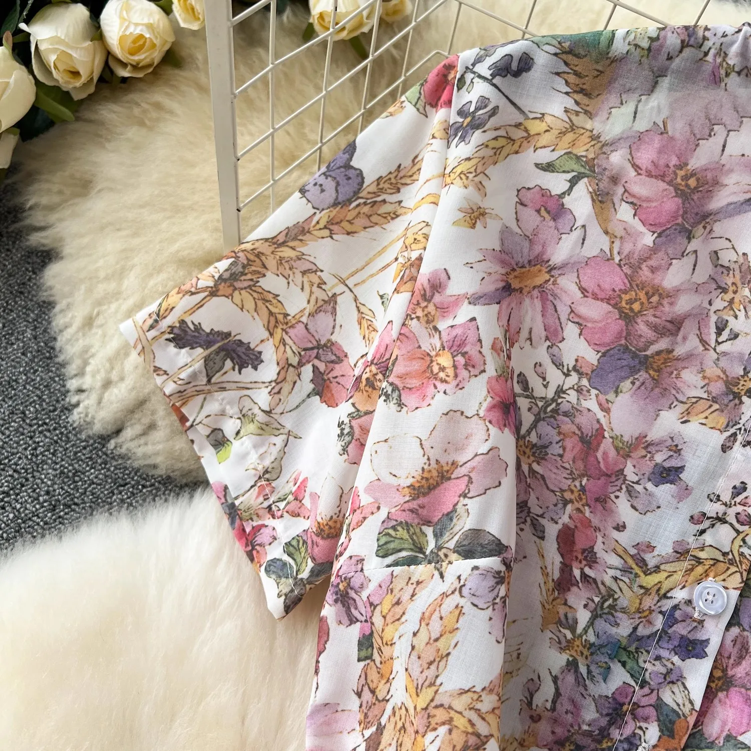 Женское модельное платье с коротким рукавом винтажное принтом повседневное