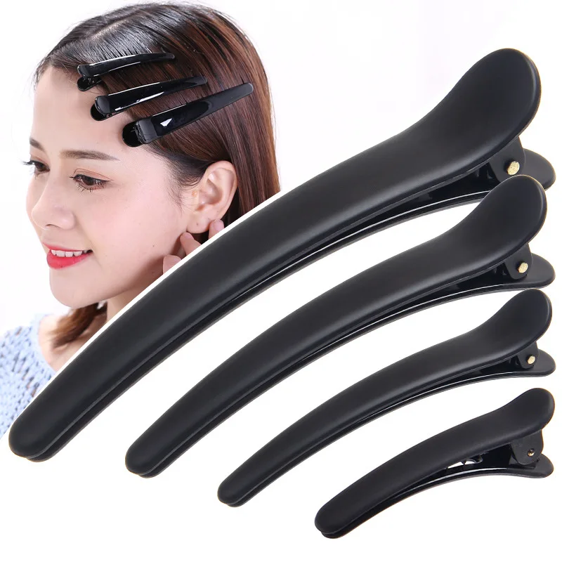 

6 Pcs Professional Salon Hairpin Hairdressing Styling Clips Black Plastic Single Prong DIY Alligator Hair Clip Hair Styling Tool
