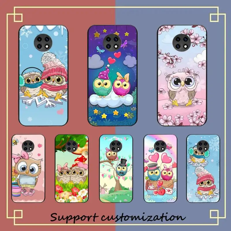 

YNDFCNB Cartoon Lovely Owl Phone Case for Samsung S20 lite S21 S10 S9 plus for Redmi Note8 9pro for Huawei Y6 cover