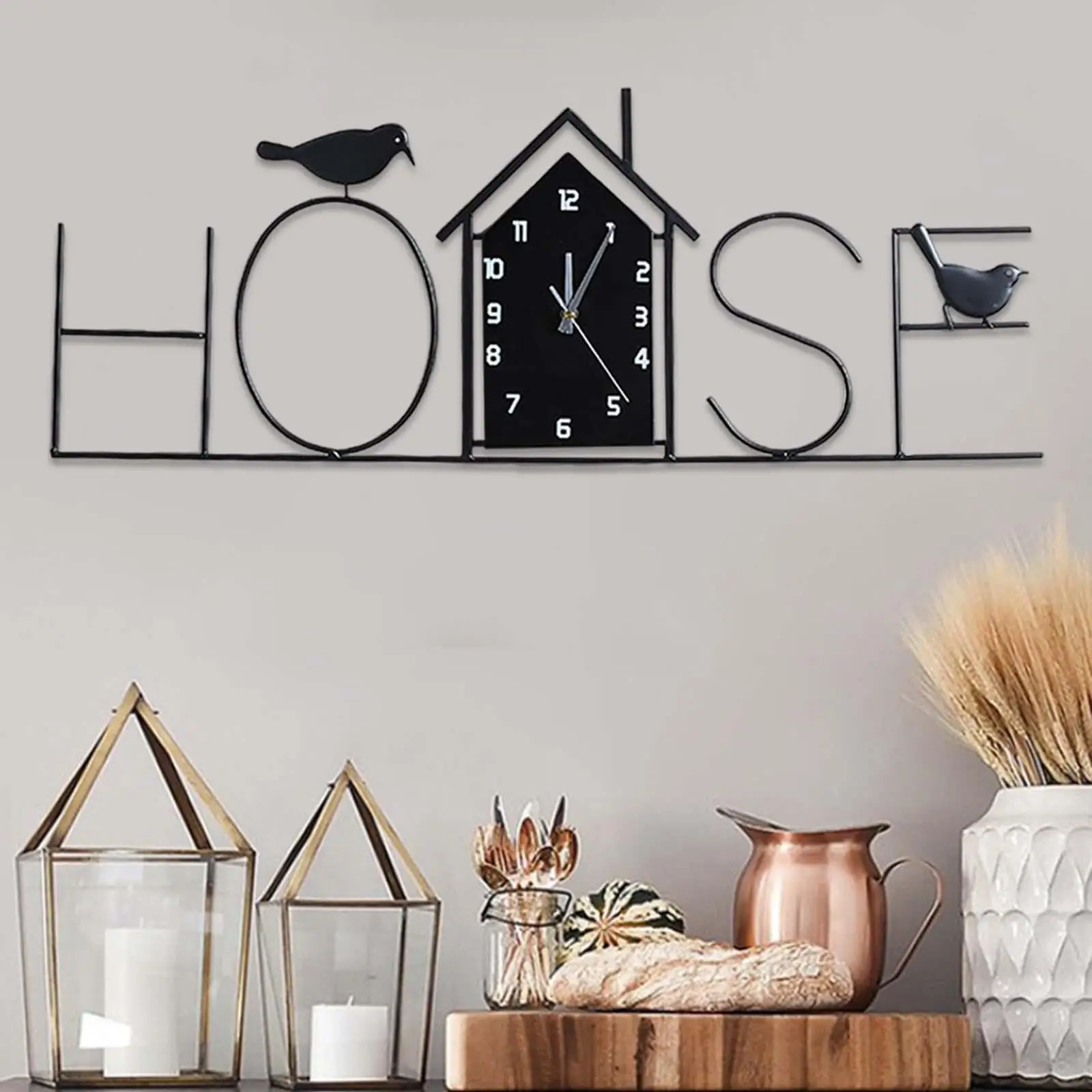 

Настенные часы Птичий дом, тихие, простые, новые, черные, декоративные, металлические, бесшумные часы для столовой, спальни, домашний декор