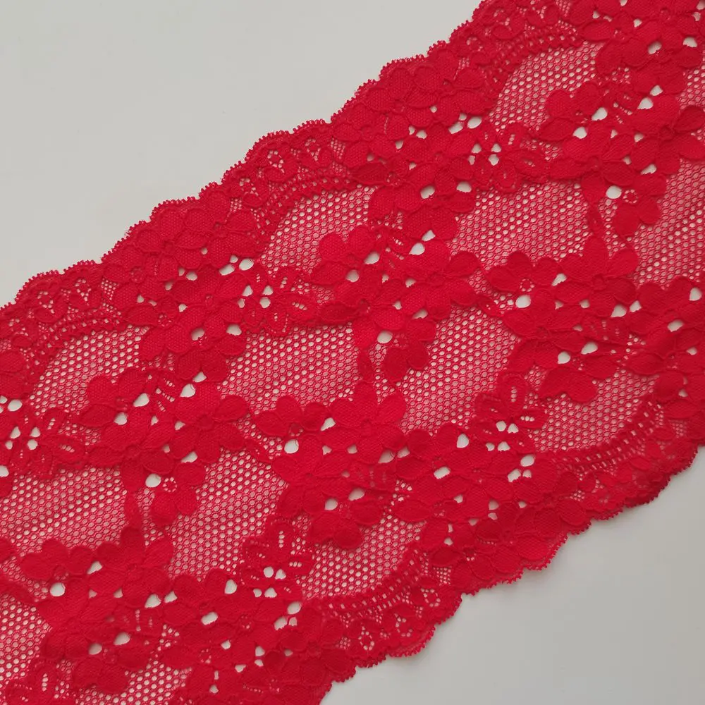 2 размера 17 см в ширину с красным кордом тянущиеся эластичные кружевные тримминги