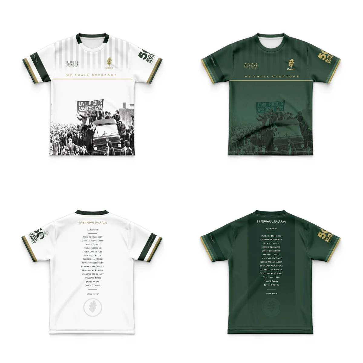 

Derry Bloody Sunday Commemoration Kids Jersey White 2023 IRELAND DERRY GAA TRAINING RUGBY JERSEY