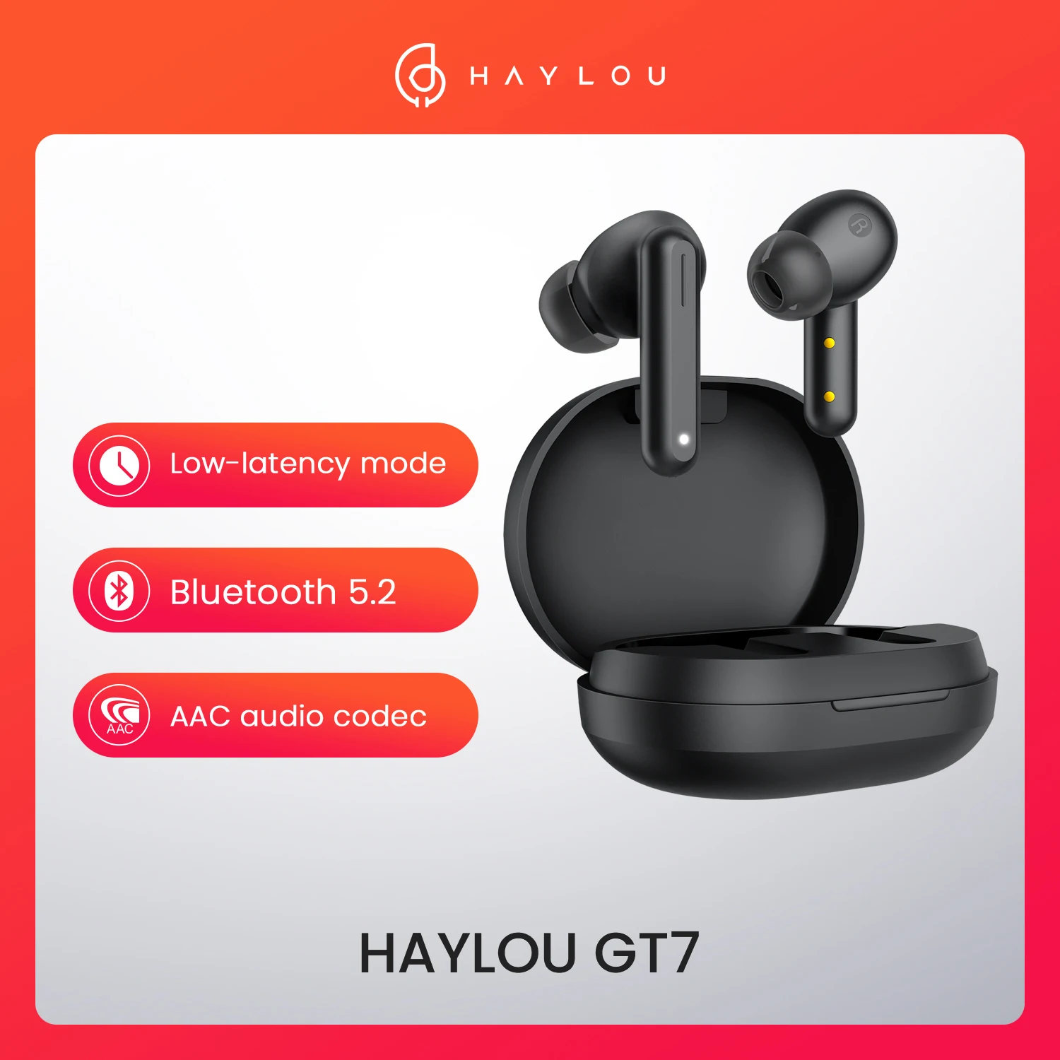 

Haylou GT7 Wireless Headphone TWS Earphone Bluetooth 5.2 TWS Earbuds AAC Audio Codec Low-latency AI Call Noise Cancellation APP