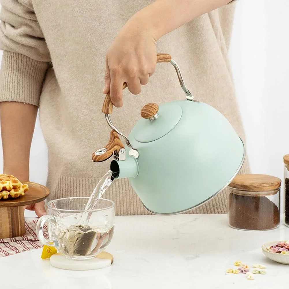 

2.5L Whistle Kettle with Folding Handle Food Grade Stainless Steel Teapot Gas Induction Cooker Universal Kettle Home Kitchenware