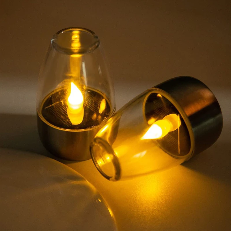

Solar Candle Wine Glass Light LED Outdoor Garden Lawn Candle Night Light Courtyard Landscape Balcony Holidays Lighting