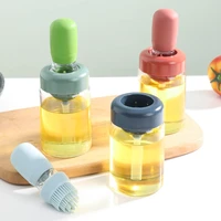 kitchen oil bottle with silicone brush baking barbecue grill oil dispenser container pastry steak oil brush kitchen bbq tool